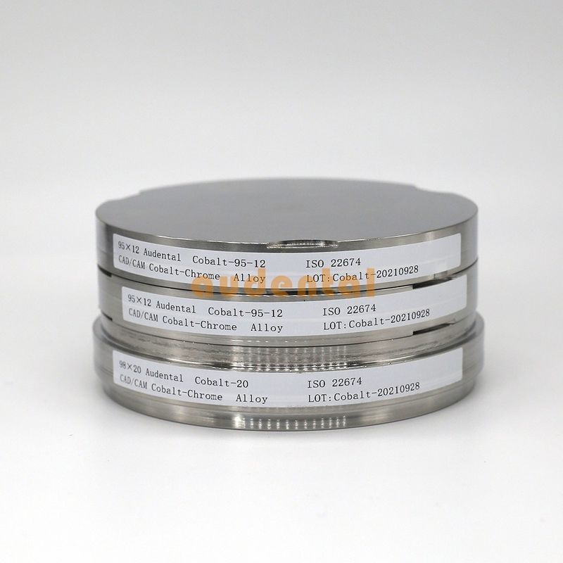 Audental CoCr Block Disc Dental Cobalt Chrome Alloy Disc untuk Sistem Penggilingan CAD CAM