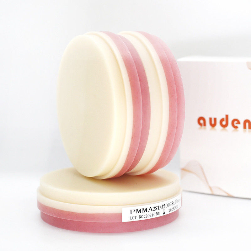 Audental 98*10mm-25mm Warna Jelas PMMA Blok Disk Dental Lab Material Resin Disk CAD CAM Dental PMMA
