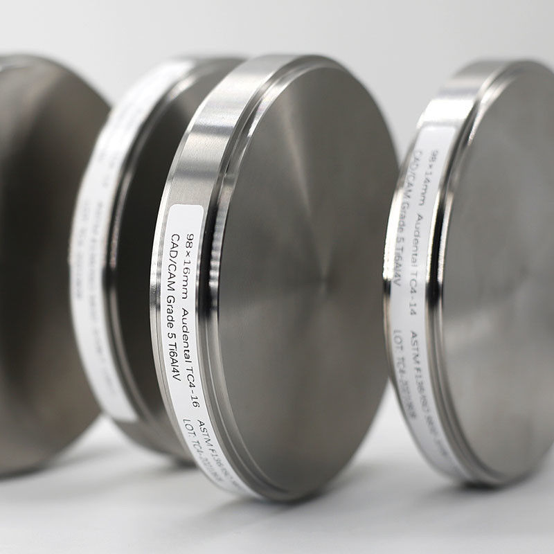 Audental Gr5 CAD CAM Bahan penggilingan gigi Titanium Blank Ti Disc Titanium Blocks Disc
