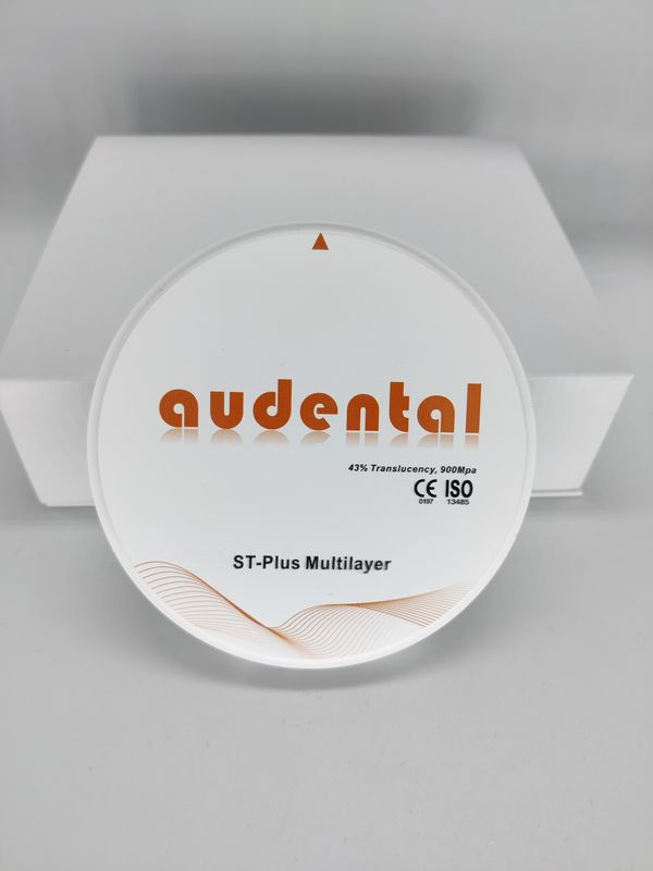 46% Translucent ST-Plus Multilayer Zirconia Round Disc Block Smooth Vita 16 Shade untuk Restorasi Gigi