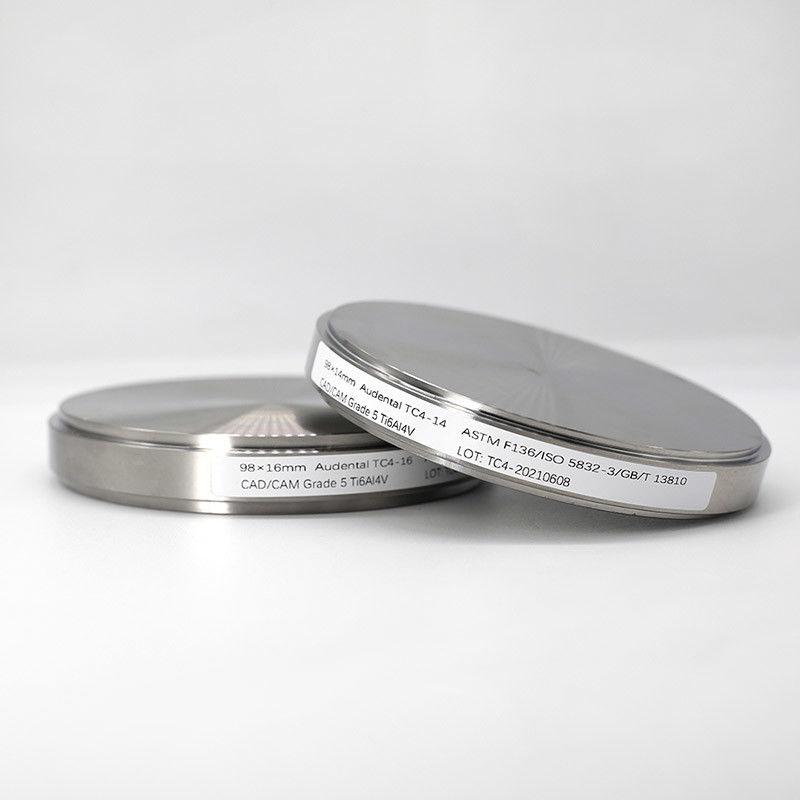 98mm Gr5 Dental Ti Blank CAD CAM Dental Milling Dental Titanium Disc untuk Mahkota