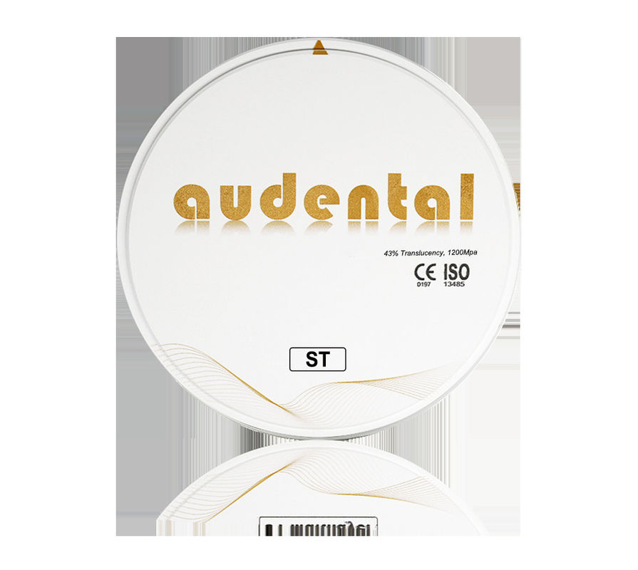 Permukaan halus Vita 16 Round Disc ST-Plus Multilayer Zirconia Block 900Mpa Kekuatan lentur 46% Translucence
