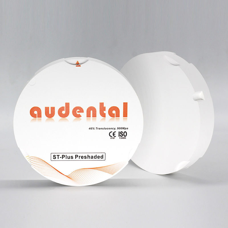 Permukaan halus Vita 16 Round Disc ST-Plus Multilayer Zirconia Block 900Mpa Kekuatan lentur 46% Translucence