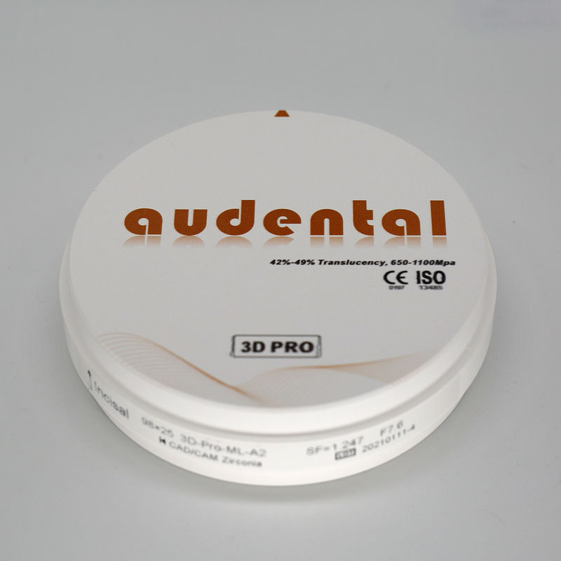 Densitas Gigi Keramik Zirconia Berdensitas Tinggi Setelah Sinter 6.0g/cm3 Radioaktivitas 0.1Bq/g