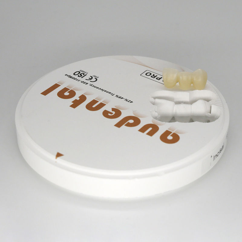 650-1100Mpa Dental Zirconia Block Vita16 Bleach4 Warna OEM/ODM Tersedia