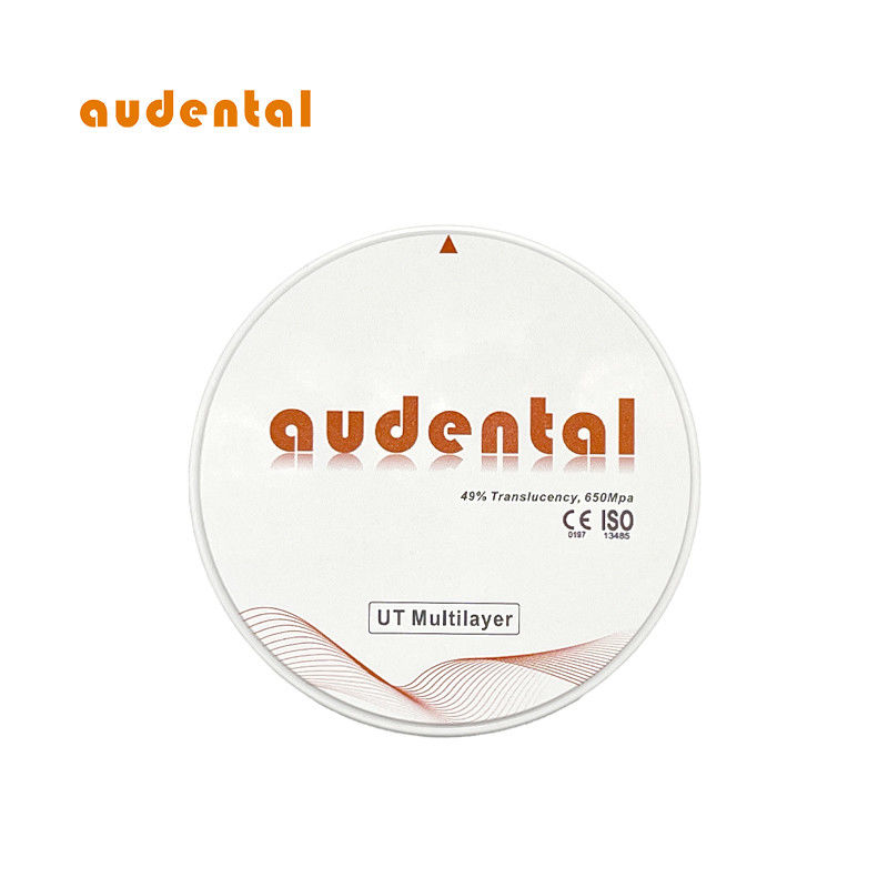 680Mpa zirconia blok Dengan 49% Translucence permukaan halus Vita 16 Warna