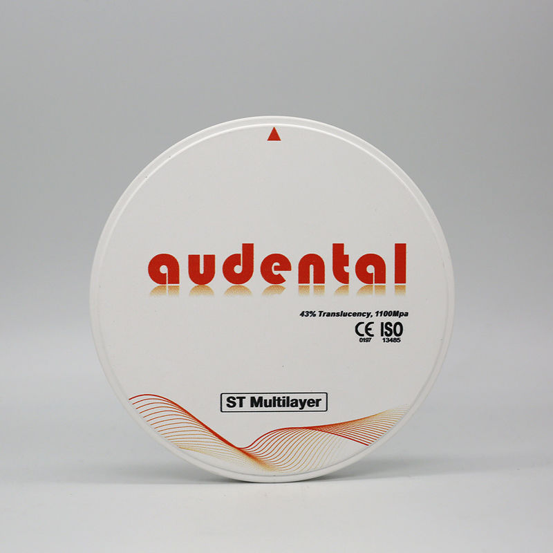 46% Translucent ST-Plus Multilayer Zirconia Round Disc Block Smooth Vita 16 Shade untuk Restorasi Gigi