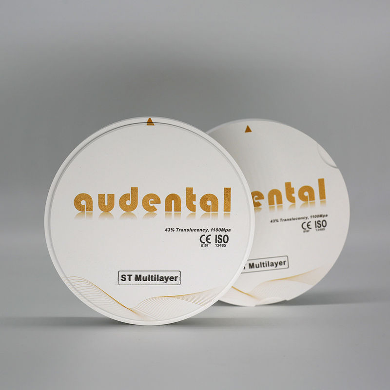 46% Translucent ST-Plus Multilayer Zirconia Round Disc Block Smooth Vita 16 Shade untuk Restorasi Gigi