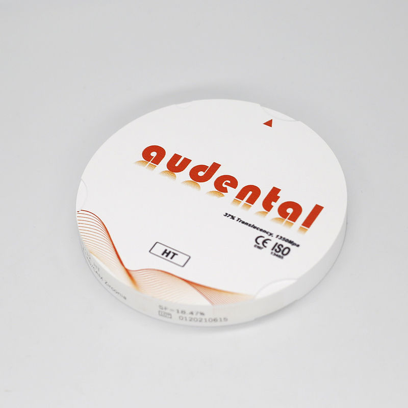 Kekuatan 1350MPa Blok Zirkonia Putih HT/DHT Translucent OEM/ODM Tersedia dalam Kemasan Karton