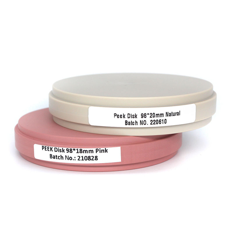 Natural Yellow Pink White PEEK Block untuk Mahkota dan Jembatan Sementara