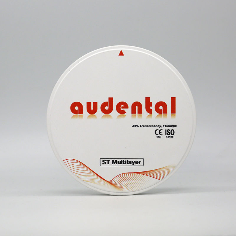 Audental 98 ST Dental Zirconia Block 1100MPA 43% TRANSLUCENCY Warna A1,A2,A3