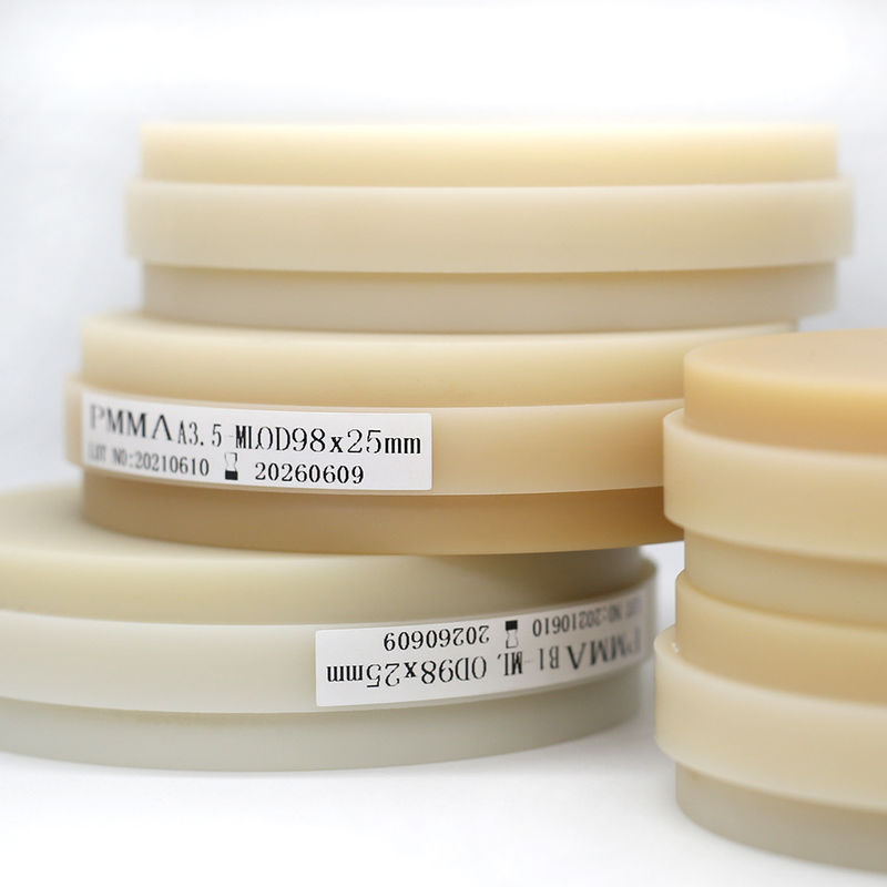 Audental Cad Cam Mesin Penggilingan 16 warna PMMA Multilayer Denture Base Resin Block Dental PMMA