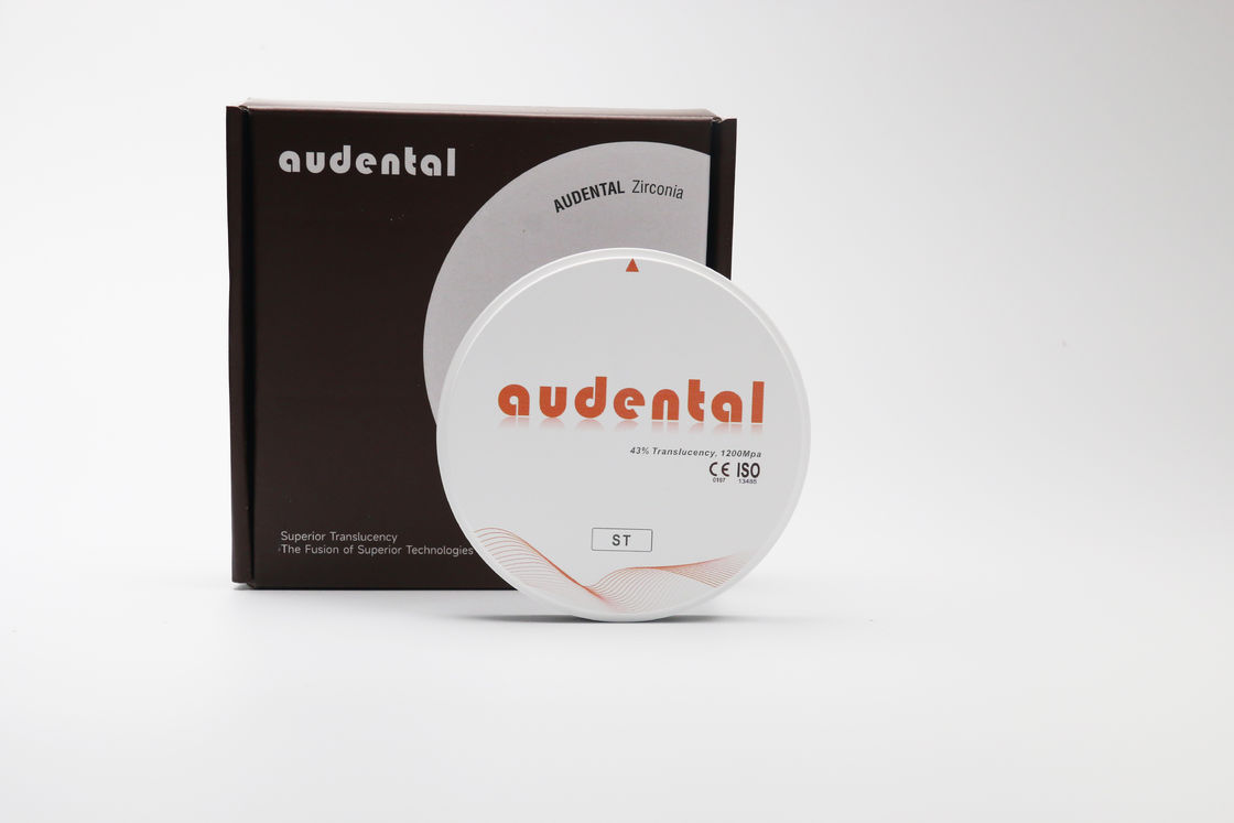 Audental ST/DST Blok Zirconia untuk Restorasi Gigi Lengkungan Penuh Putih Blank Disc Milling CAD/CAM Lab Material D bentuk 95mm