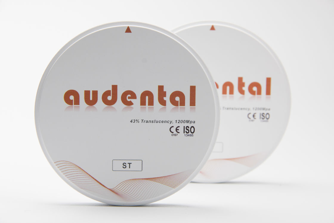 Audental ST/DST Blok Zirconia untuk Restorasi Gigi Lengkungan Penuh Putih Blank Disc Milling CAD/CAM Lab Material D bentuk 95mm
