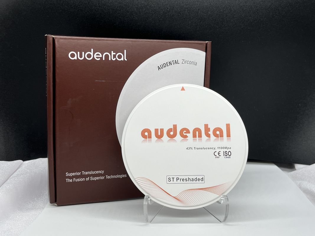 Audental Zirconia Blok-Densitas Tinggi dengan 43% Translucence untuk restorasi terlihat alami