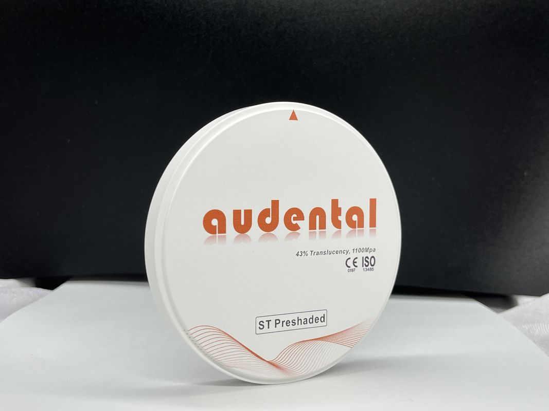 Audental Zirconia Blok-Densitas Tinggi dengan 43% Translucence untuk restorasi terlihat alami