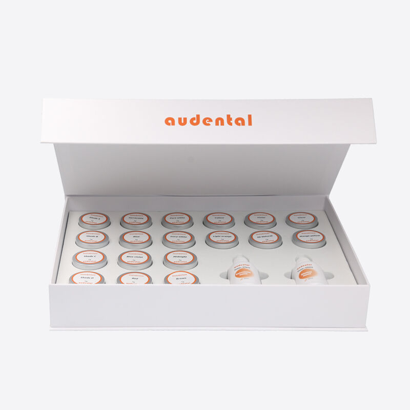 Peralatan laboratorium gigi menawarkan sistem pewarnaan untuk Zirconia full contour dengan penanganan halus dan hasil estetika yang konsisten