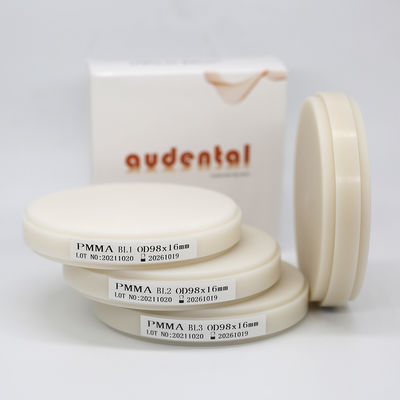 Dua Lapisan Gusi Dental Dental Blok Jaringan Vena Bahan Laboratorium Pink Dentin Resin PMMA Puck