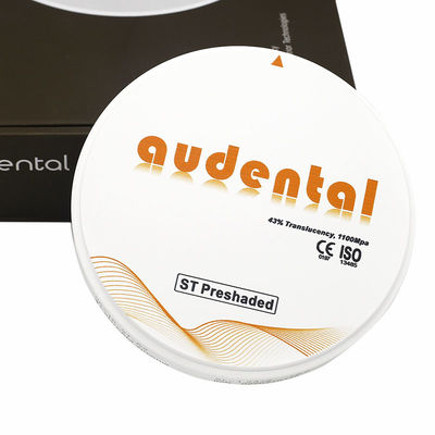 CAD CAM Pre Shaded Zirconia Block ST/DST Zirconia Translucence Tinggi 43% ISO