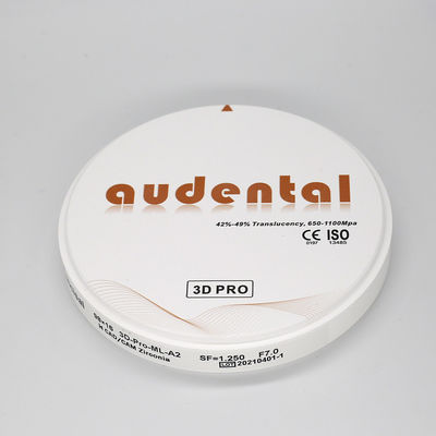 98mm Audental Zirconium Blok Kekuatan Tinggi 650-1100Mpa Blok Zirconia Putih untuk Laboratorium Gigi CAD CAM Sistem Milling