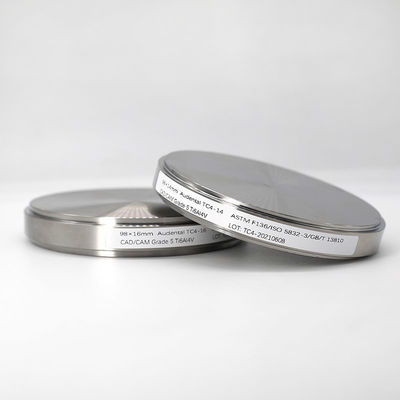 98mm Gr5 Dental Ti Blank CAD CAM Dental Milling Dental Titanium Disc untuk Mahkota