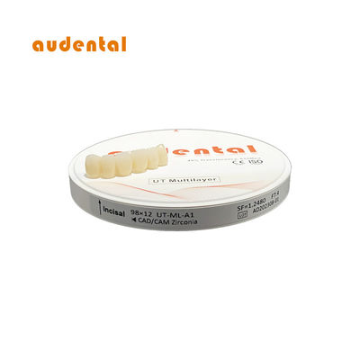 Translucence Zirconia Round Disc dengan Kekuatan 680Mpa Multilayer Dental Restoration Block