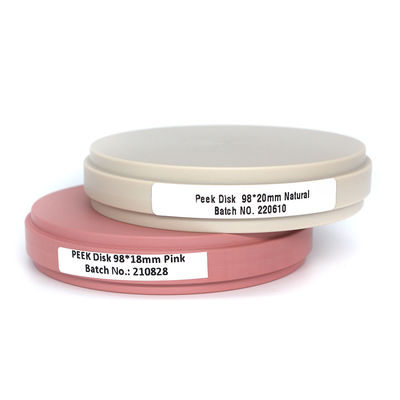 Natural Yellow Pink White PEEK Block untuk Mahkota dan Jembatan Sementara