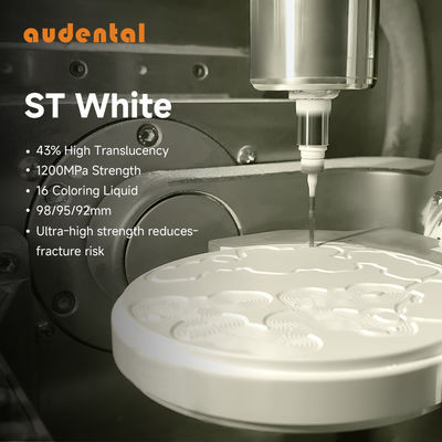 16 Cairan pewarna Zirconia Dental Block Translucence multilayer dengan kekuatan 1200MPa