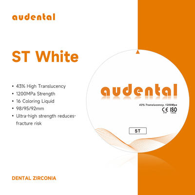 Kekuatan lentur Blok Zirconia berlapis 43% Translucence Untuk restorasi gigi