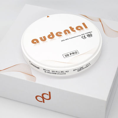 3D Pro Multilayer Dental Lab Dental Zirconia Block dengan High Flexural Strength Translucency Audental
