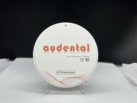 Audental Zirconia Blok-Densitas Tinggi dengan 43% Translucence untuk restorasi terlihat alami